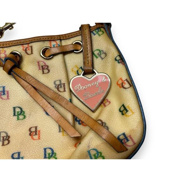 Dooney & Bourke DB Vintage One Strap Shoulder Purse Bag Small Cream Rainbow Zip - Picture 2 of 8